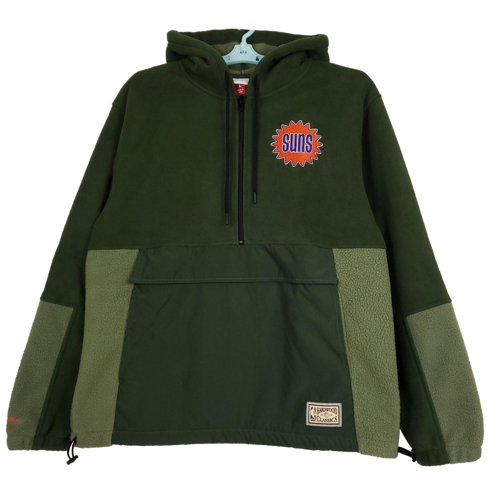 Phoenix Suns Mitchell & Ness NBA Large Fleece Hoodie Olive New **DEFECT**